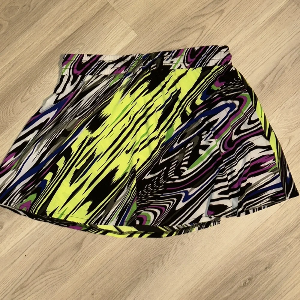 Fabletics Mini Mikah Skirt L Multi Colorful Elastic Waist Pockets Yoga Swim